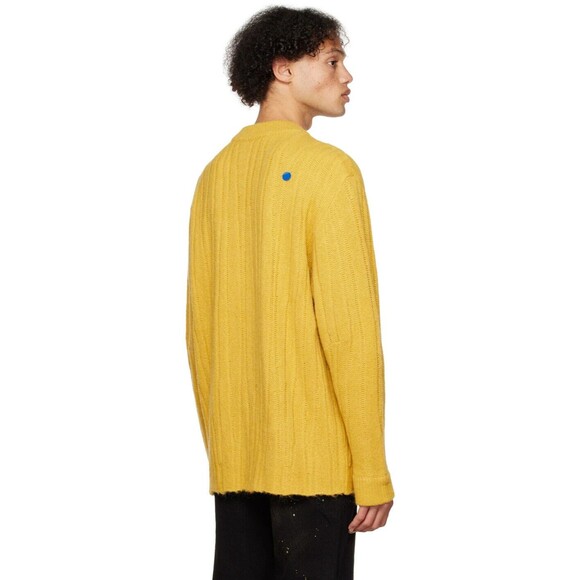 Ader Error Unisex Alpaca Heavy Knit Sweater Jumper Sz A2 2022 Fall Winter Yellow - Picture 4 of 15